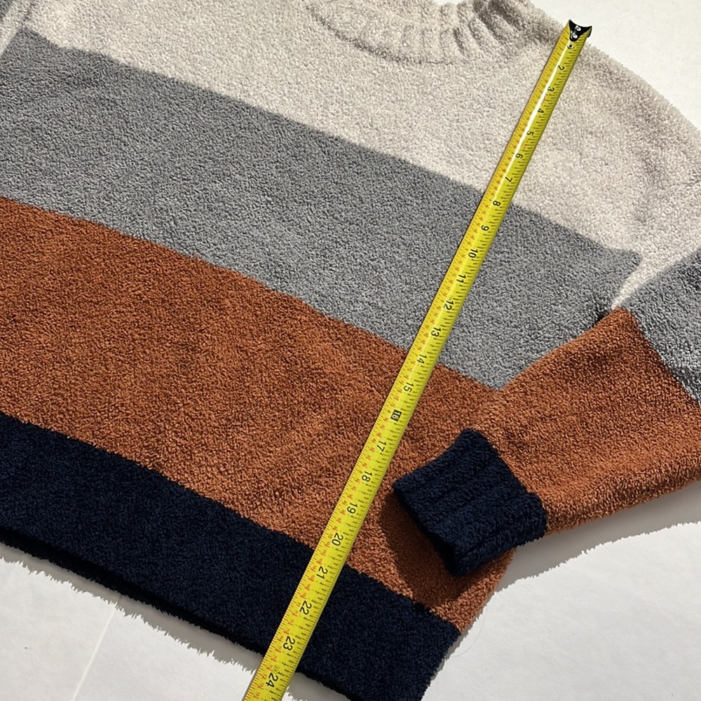 Thread & Supply cozy striped sweater cropped large stone rust navy shirt top - Picture 3 of 5